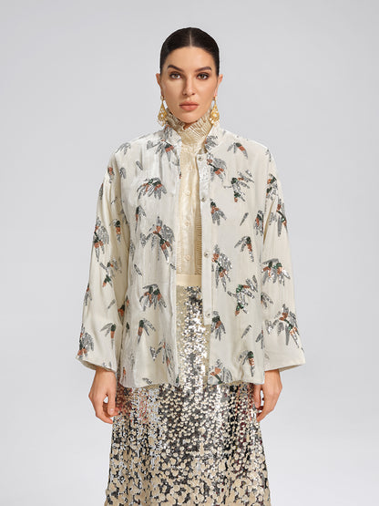 Elegant Velvet Embroidered Chinese Jacket