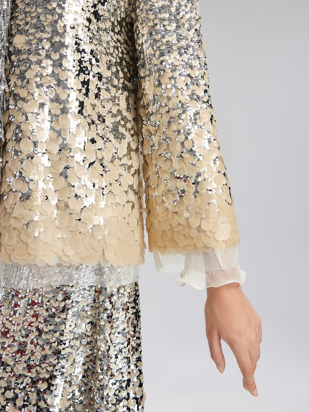 Luxurious Beaded Ombre Fringe Jacket