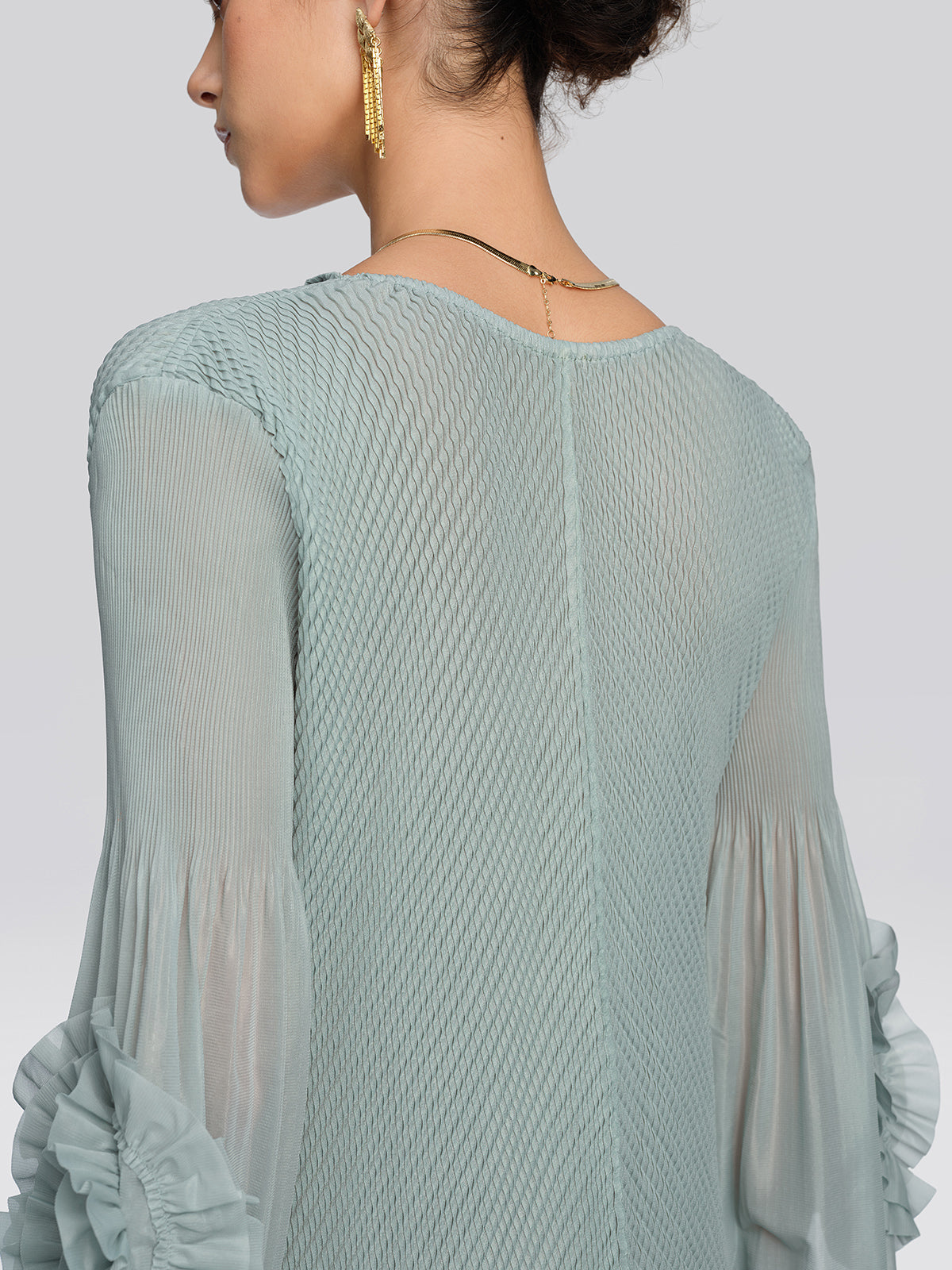 Pleated Diagonal Texture French Dress