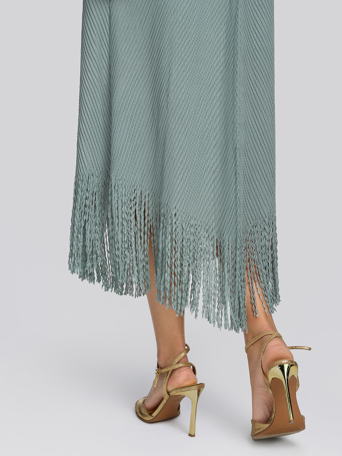 Pleated Diagonal Texture French Dress