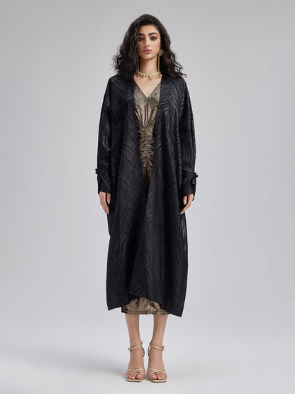 Chinese-style 3D Jacquard Loose Coat