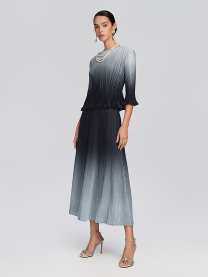 Pleated High-Waisted Gradient Set
