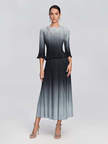 Pleated High-Waisted Gradient Set