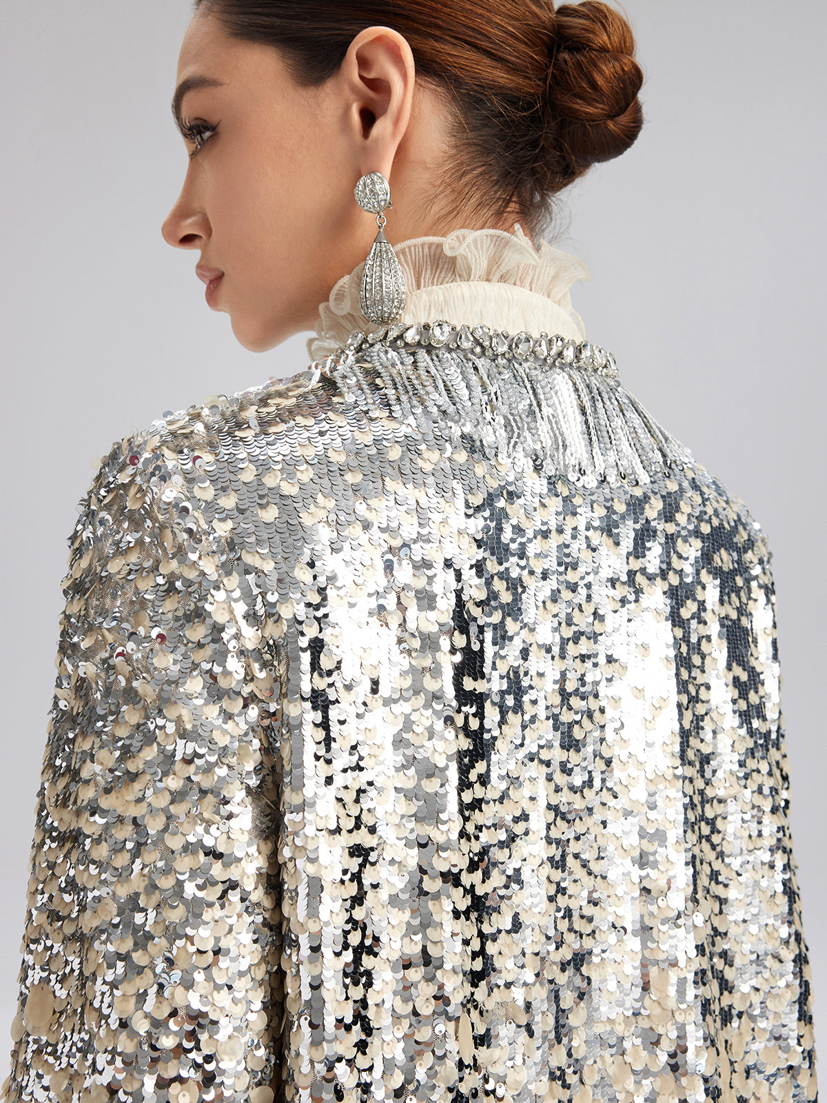 Luxurious Beaded Ombre Fringe Jacket