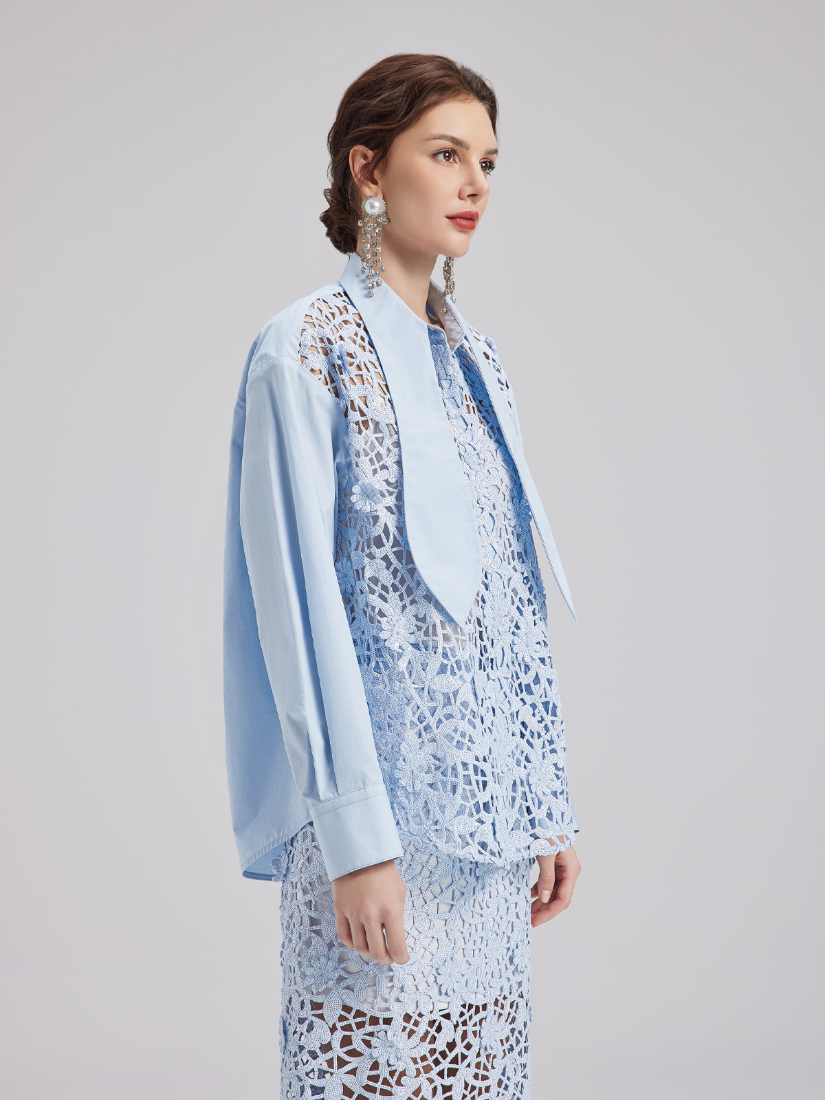 Final Sale | Chic Commuter Sequin-Detail Blouse (Includes Inner Tank)