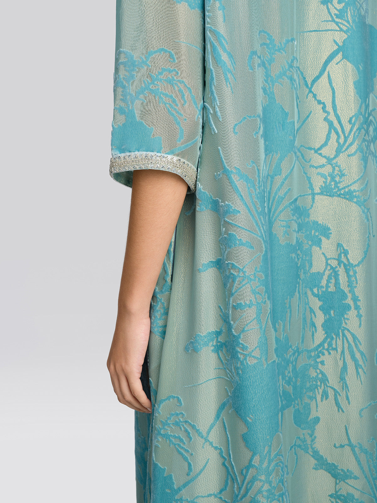 Silk Velvet Burnout Floral Dress