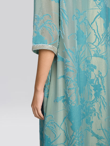 Silk Velvet Burnout Floral Dress