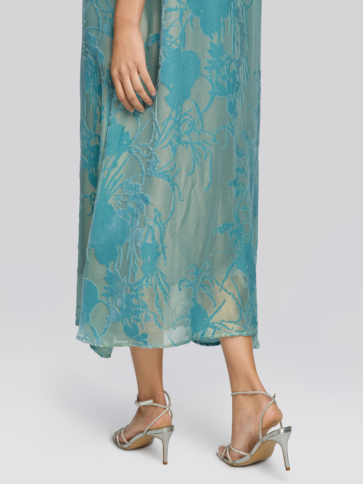 Silk Velvet Burnout Floral Dress