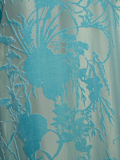Silk Velvet Burnout Floral Dress