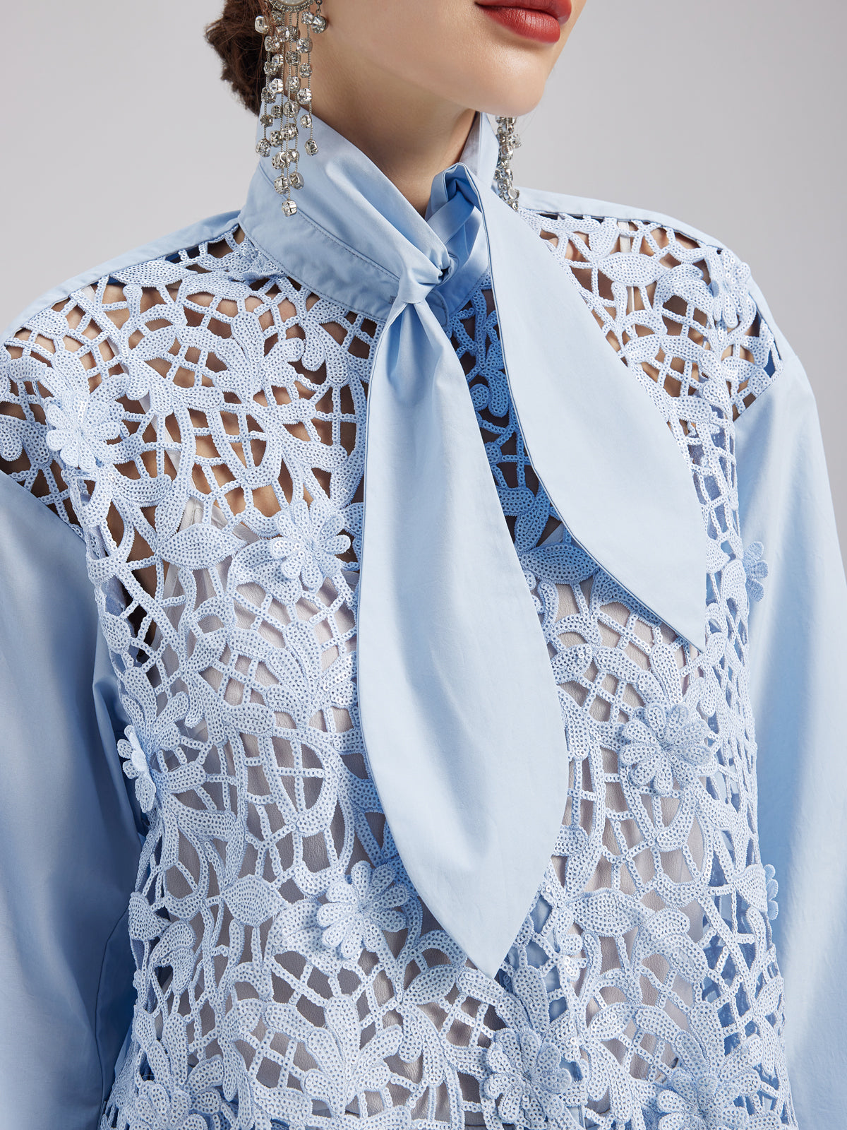 Final Sale | Chic Commuter Sequin-Detail Blouse (Includes Inner Tank)
