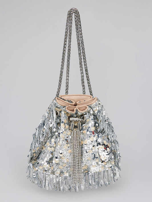 【FREE GIFT】Crystal Fringe Sequin Bucket Bag
