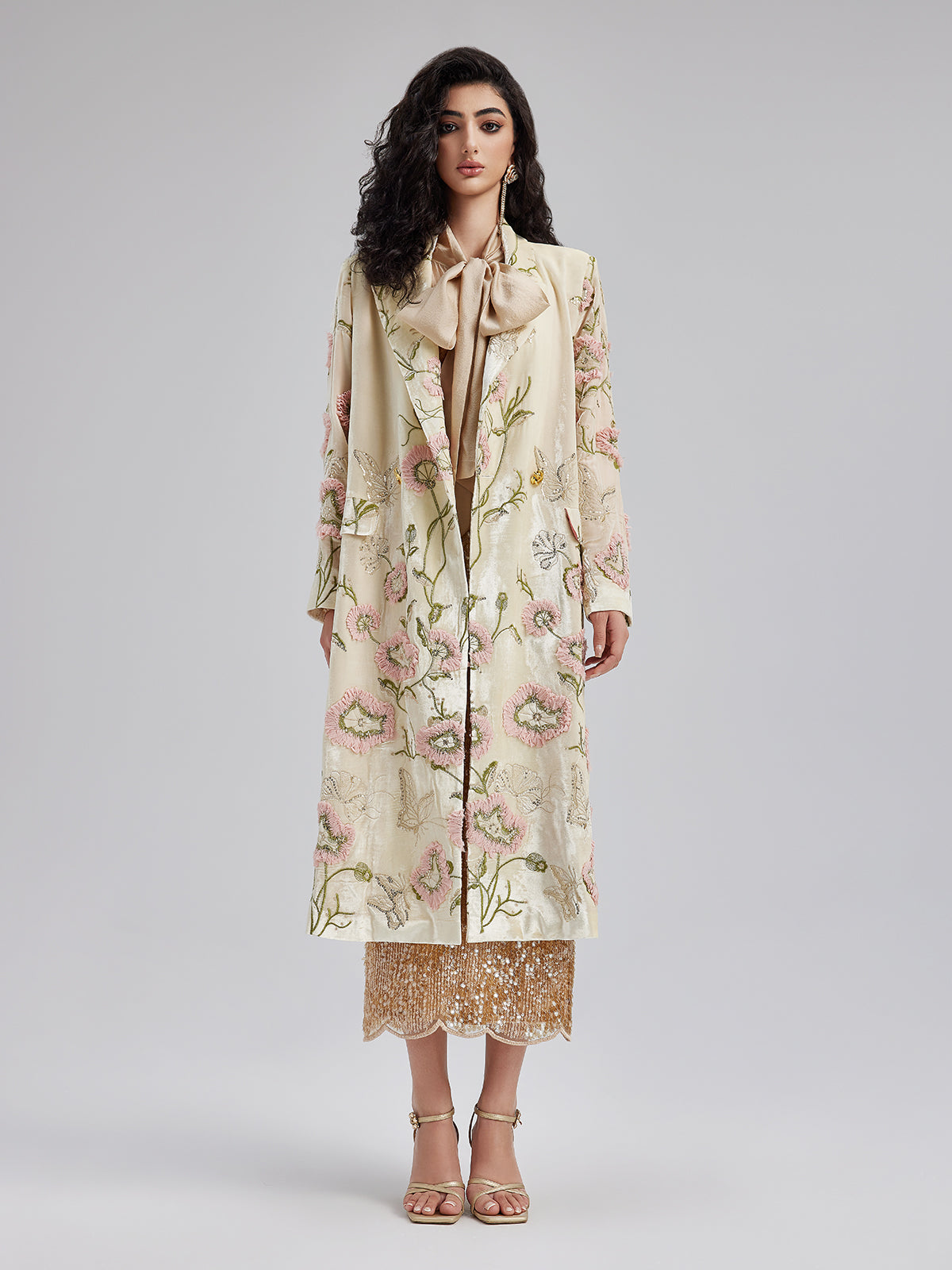 Limited Edition Silk Velvet Flower Coat