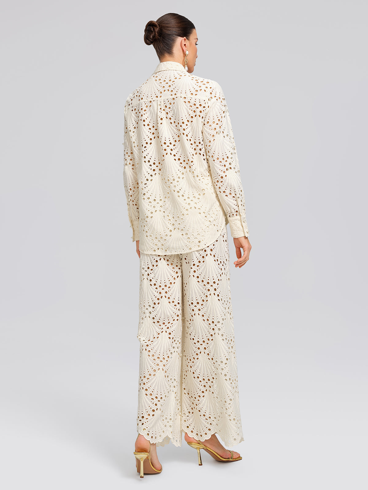 100% Cotton Burnout Pearl Elasticated Waist Trousers