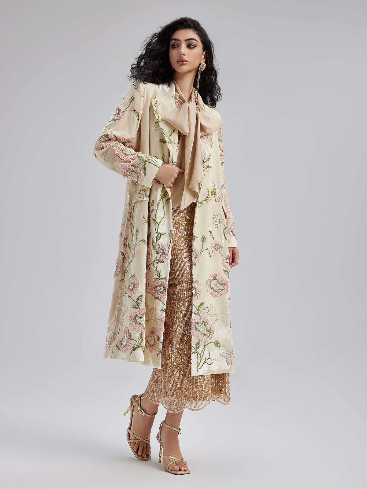 Limited Edition Silk Velvet Flower Coat