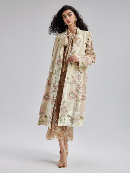 Limited Edition Silk Velvet Flower Coat