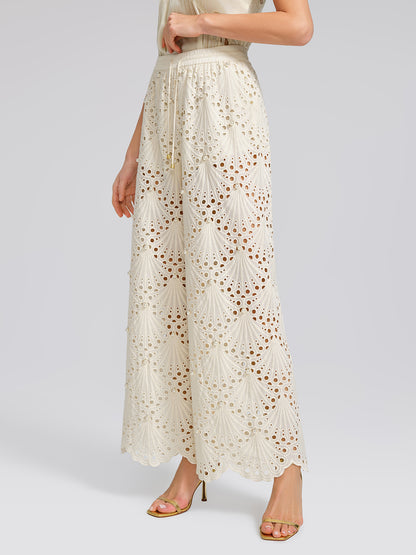 100% Cotton Burnout Pearl Elasticated Waist Trousers