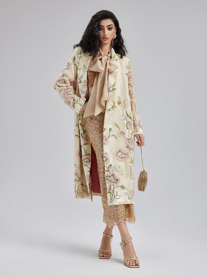 Limited Edition Silk Velvet Flower Coat