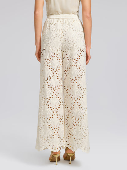 100% Cotton Burnout Pearl Elasticated Waist Trousers