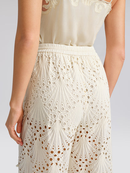 100% Cotton Burnout Pearl Elasticated Waist Trousers