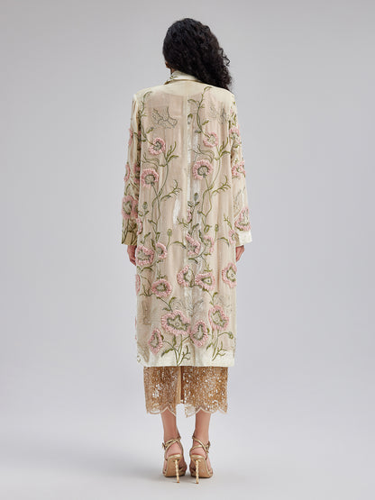 Limited Edition Silk Velvet Flower Coat