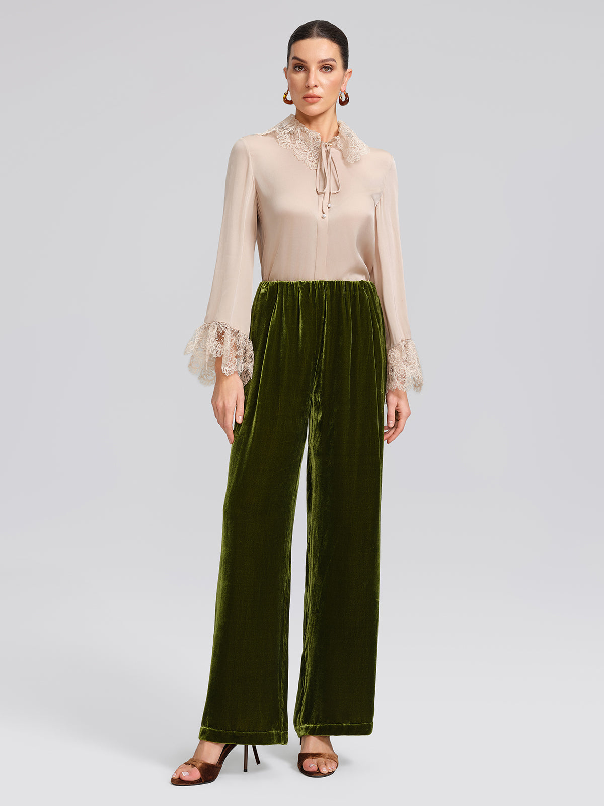 Final Sale | Silk Lace Collar Shirt