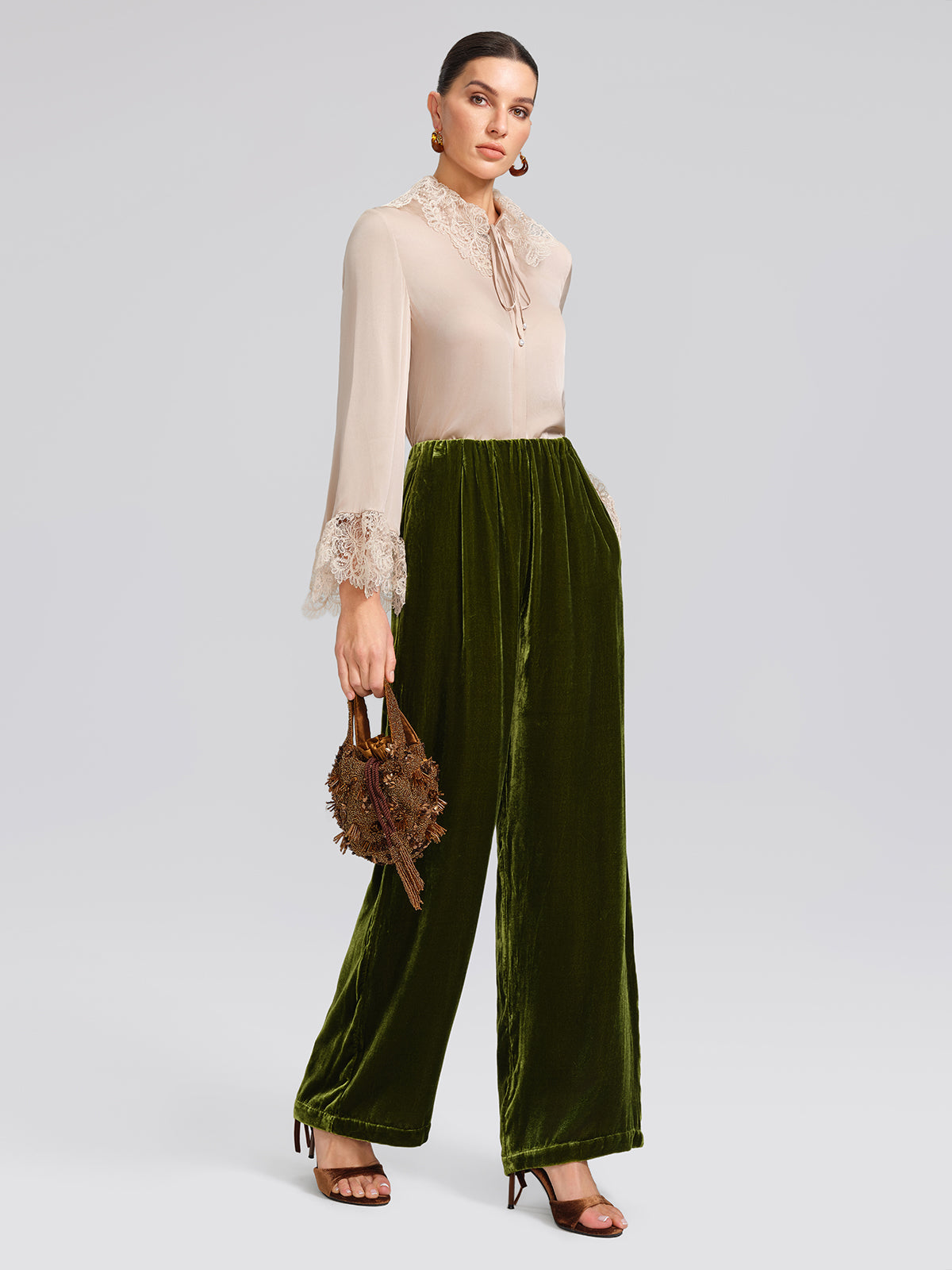 Final Sale | Silk Lace Collar Shirt