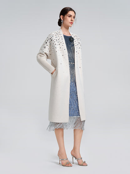 Fringe Gradient Sequin 3D Floral Dress