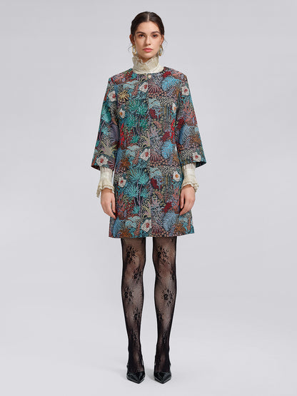 Handcrafted Multiflora Jacquard Beaded Jacket