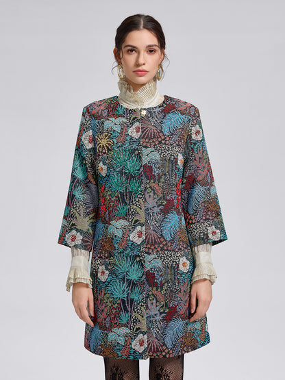 Handcrafted Multiflora Jacquard Beaded Jacket