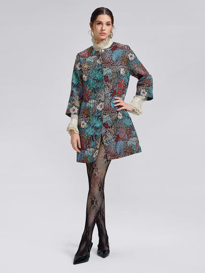 Handcrafted Multiflora Jacquard Beaded Jacket