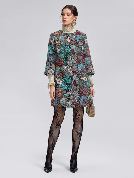 Handcrafted Multiflora Jacquard Beaded Jacket