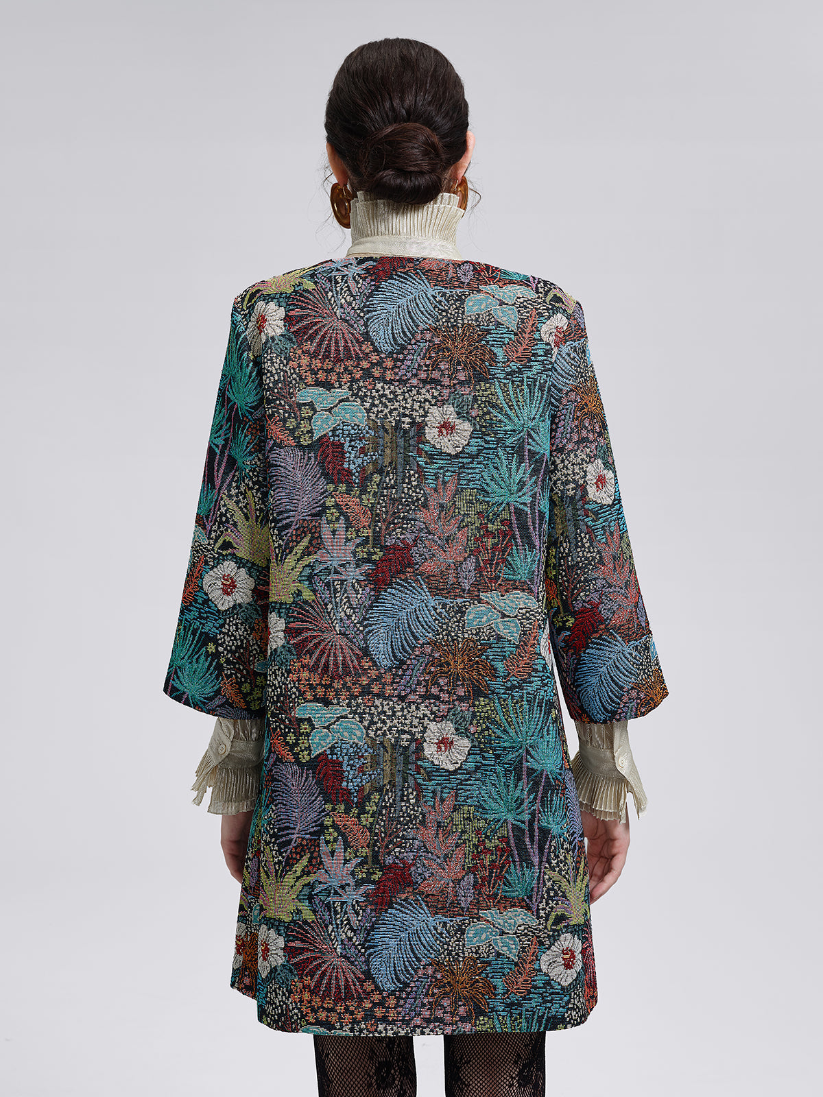 Handcrafted Multiflora Jacquard Beaded Jacket