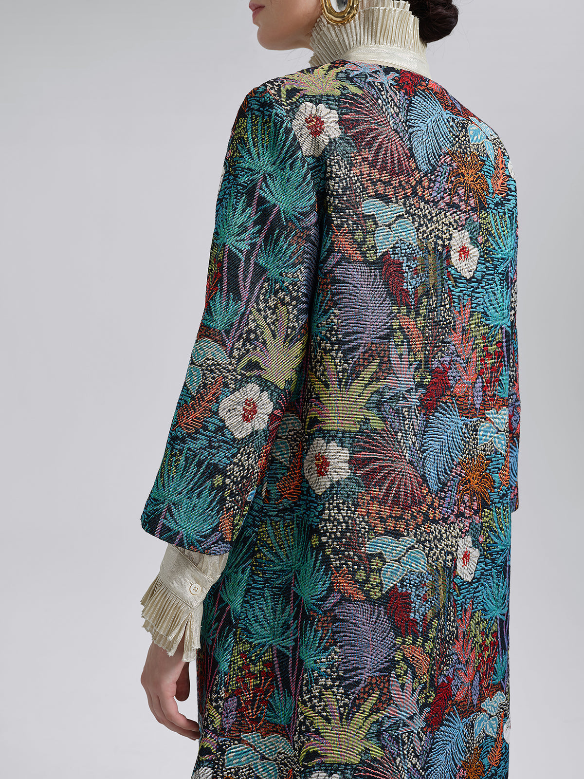 Handcrafted Multiflora Jacquard Beaded Jacket