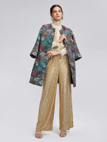 Handcrafted Multiflora Jacquard Beaded Jacket