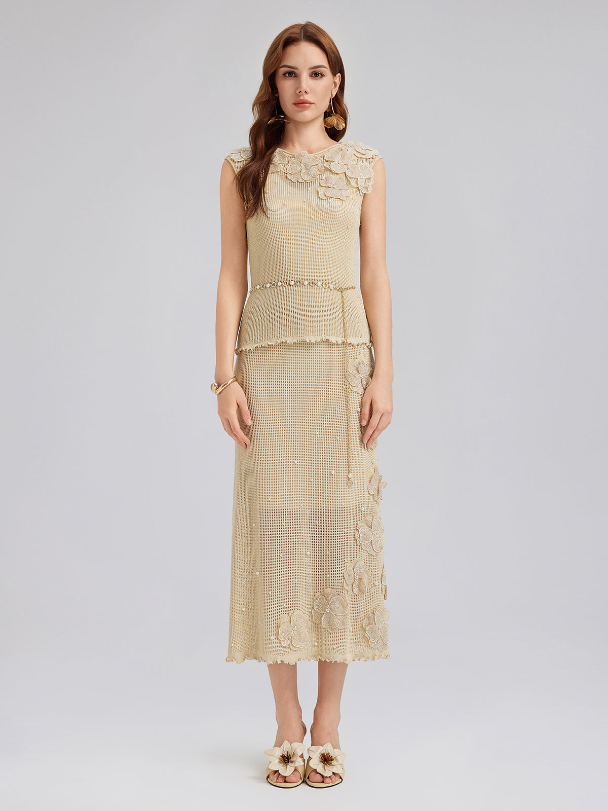 Final Sale | Hand-Lace Beaded Knit Top