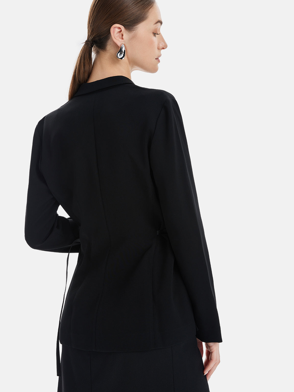 Minimalist Cross Front Collared Blazer