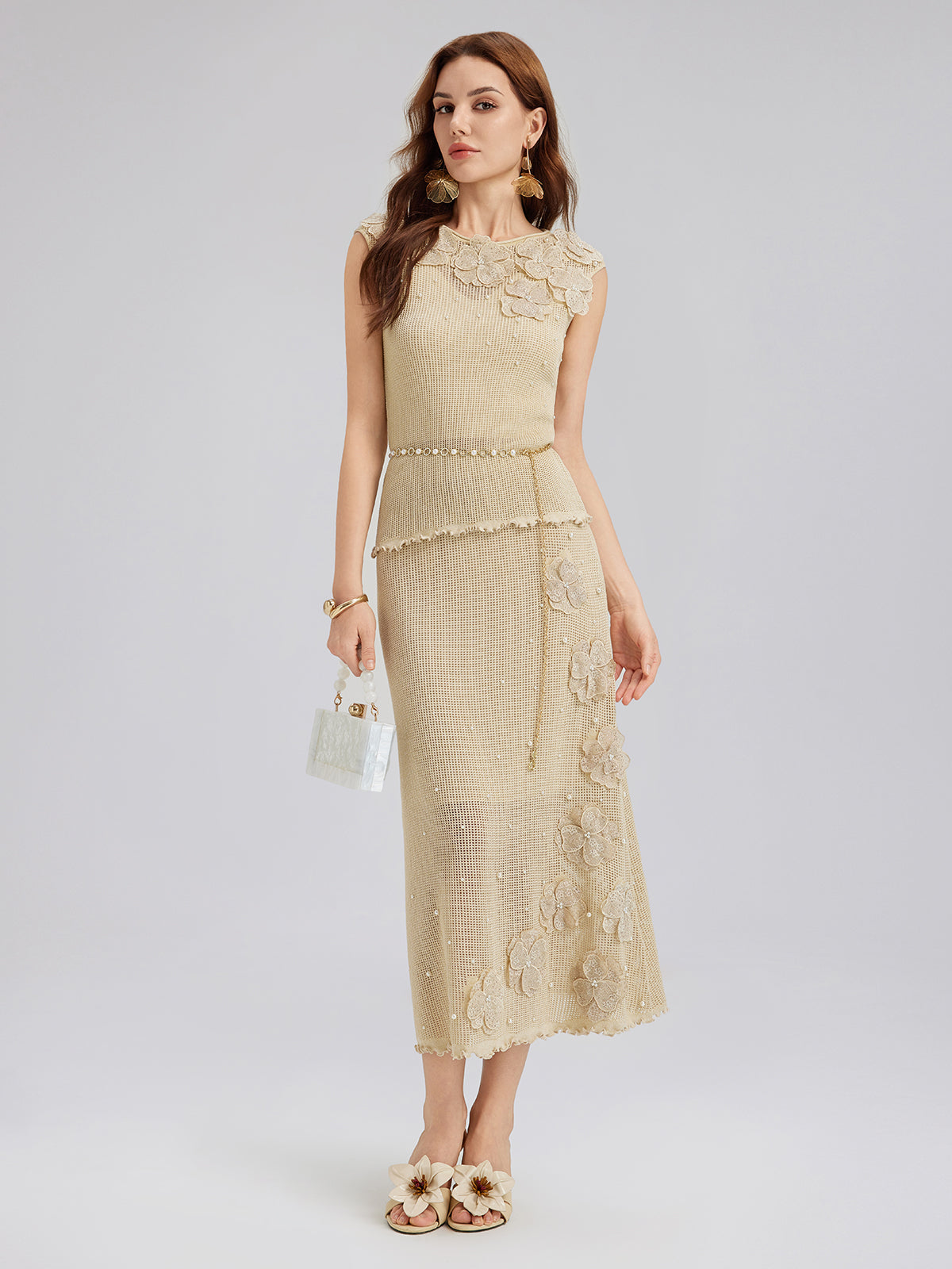 Final Sale | Hand-Lace Beaded Knit Top