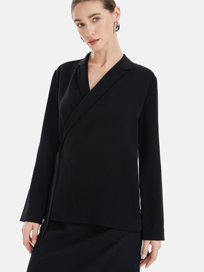 Minimalist Cross Front Collared Blazer