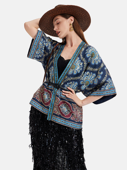 Mulberry Silk Printed Cardigan