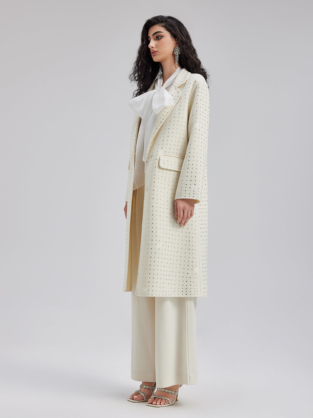 Premium Australian Wool Rhinestone Coat