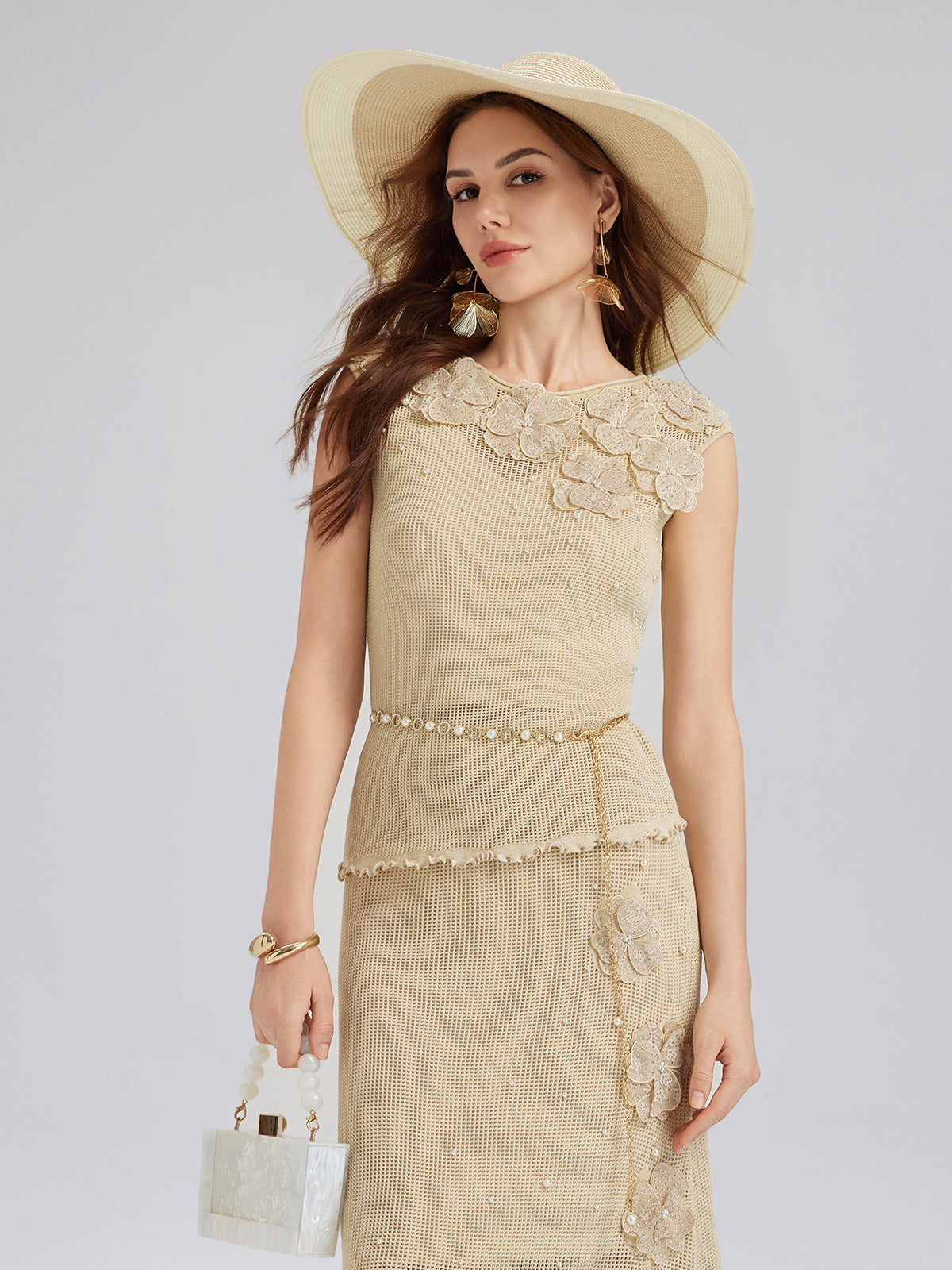 Final Sale | Hand-Lace Beaded Knit Top