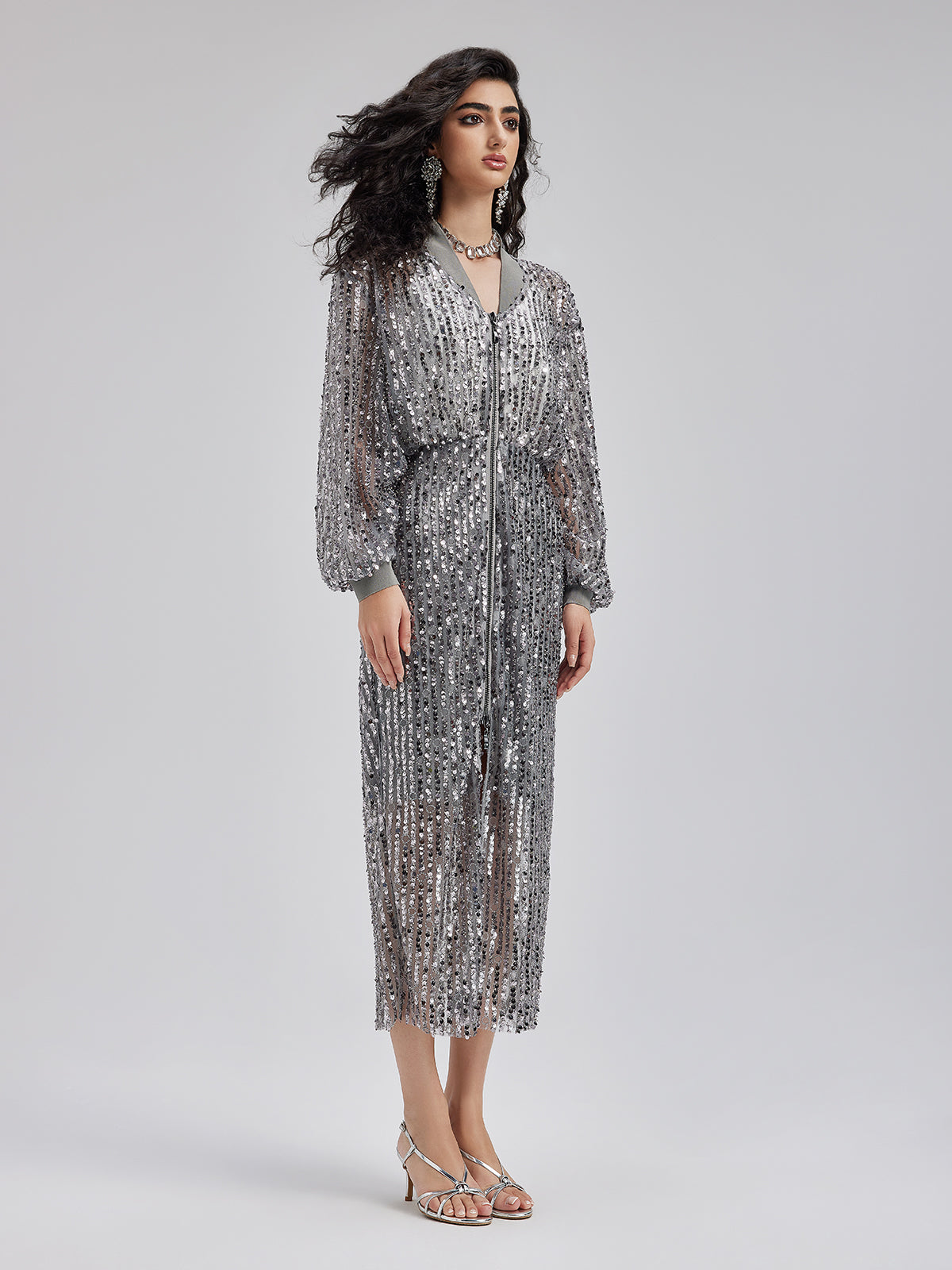 Sequin Beaded Elastic Dress