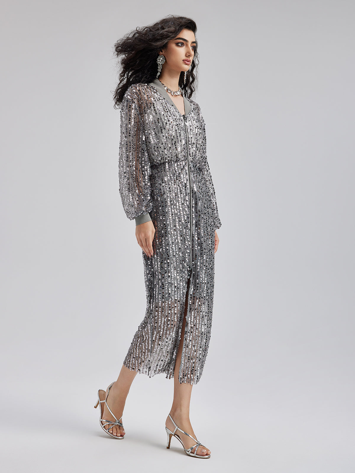 Sequin Beaded Elastic Dress