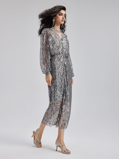 Sequin Beaded Elastic Dress