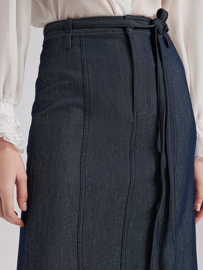 Minimalist Vintage Blue Denim Skirt