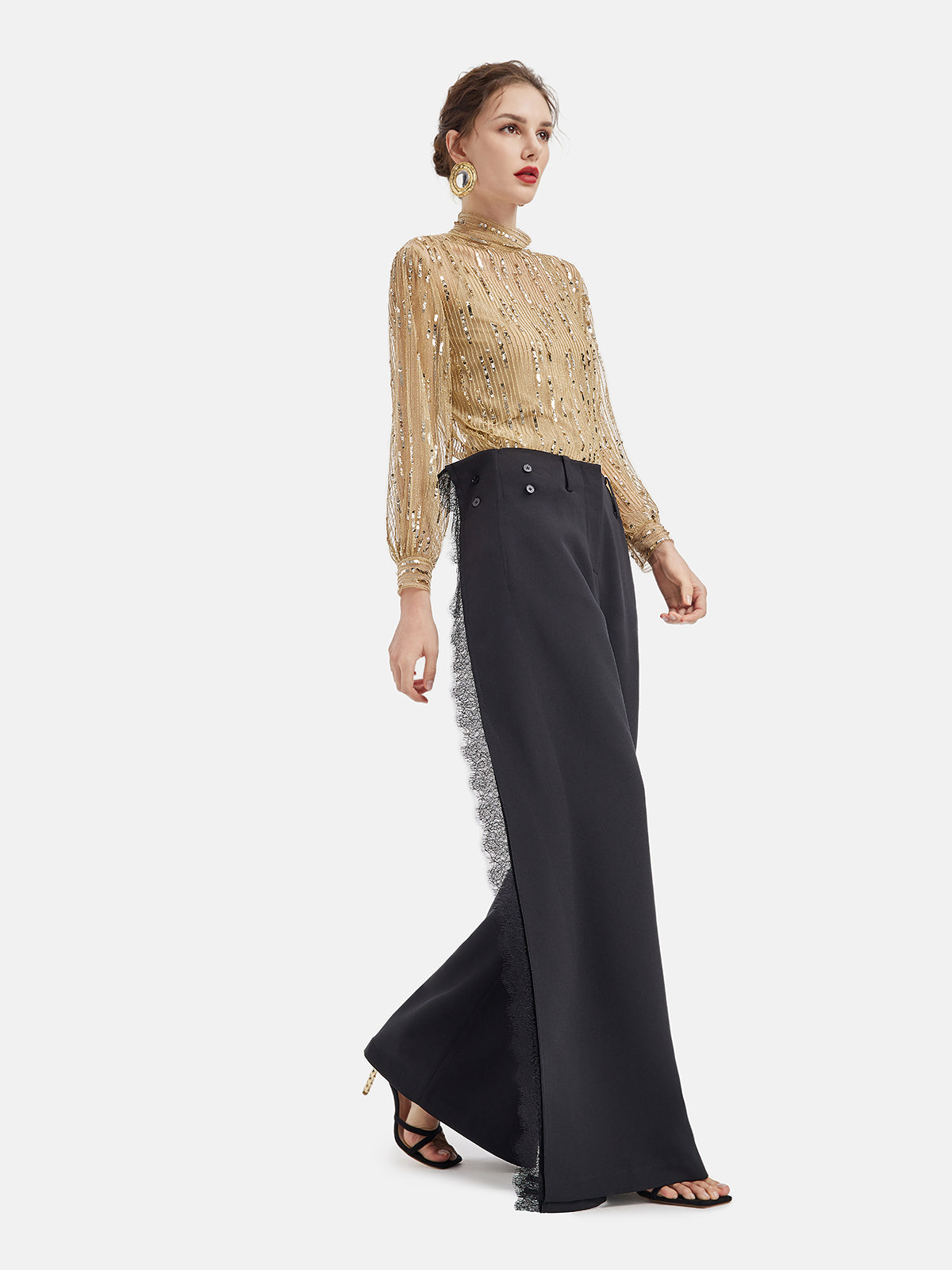 Versatile Lace Trim Trousers