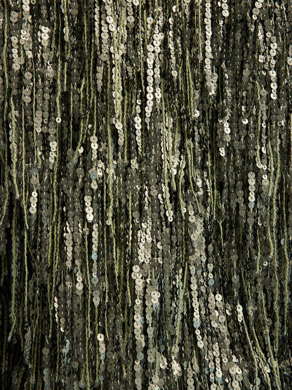 Handcrafted Sequin Fringe Crystal Trim Jacket