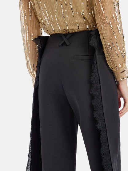 Versatile Lace Trim Trousers