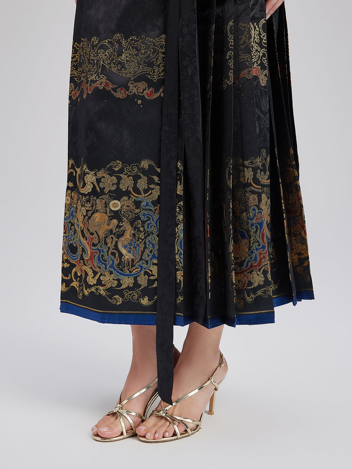 Elegant Chinese Style Pleated Skirt