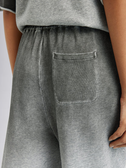 Ombre Rhinestones Washed Knit Pants